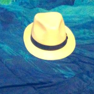 White Fedora with Black Trim
